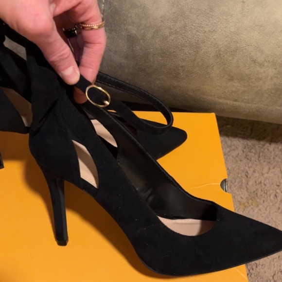 NEW | Suede Black Stiletto Heels - Picture 2 of 3